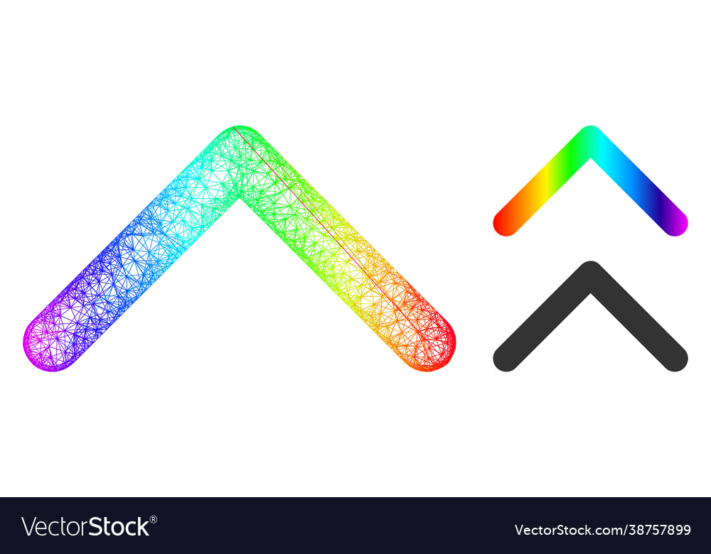 Spectral network gradient direction up icon vector image Spectral network gradient direction up icon