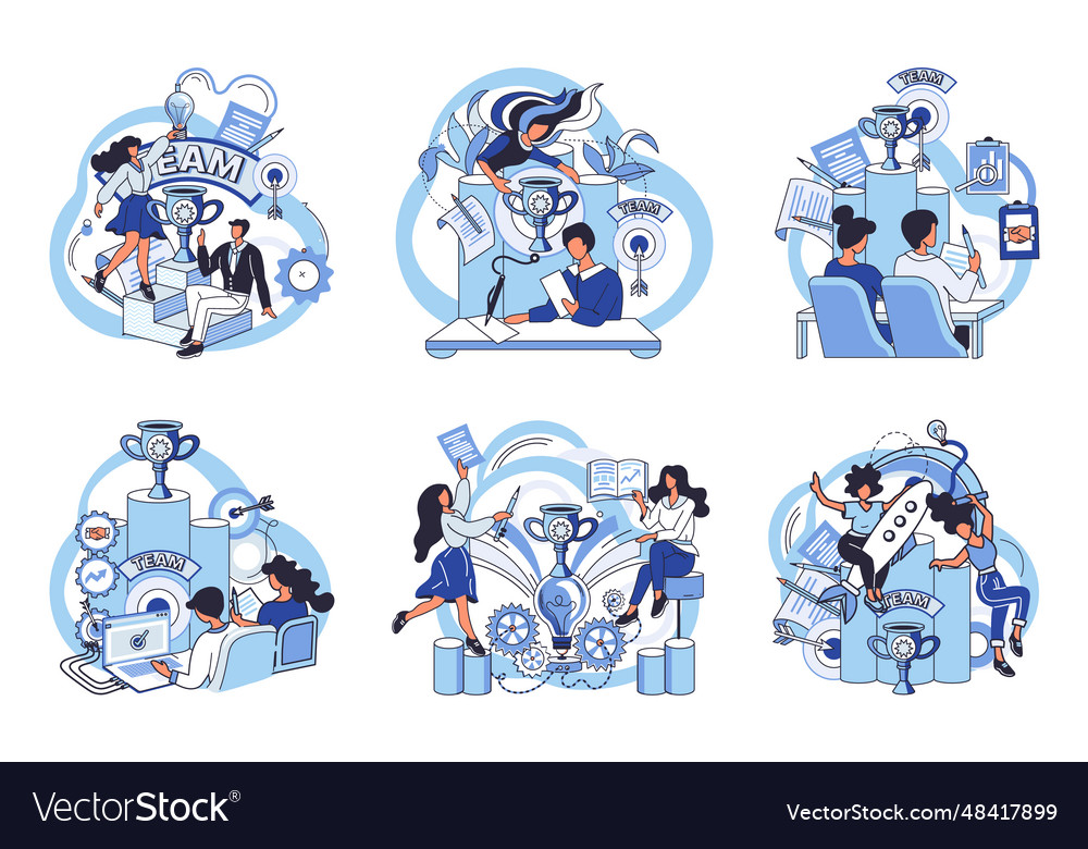 Team solving problems gears and technical wheels vector image Team solving problems gears and technical wheels