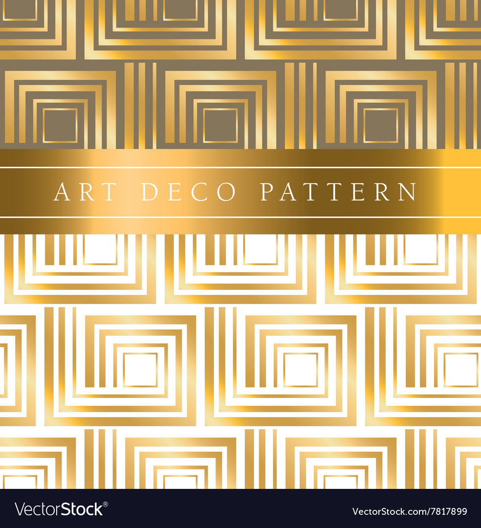 White and gold square seamless pattern in ar deco