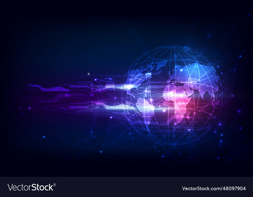 Abstract tech sphere digital circuit pattern