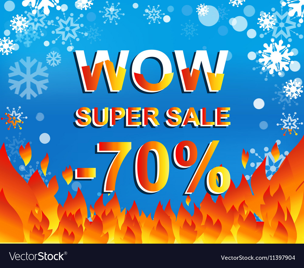 Big winter sale poster with wow super minus