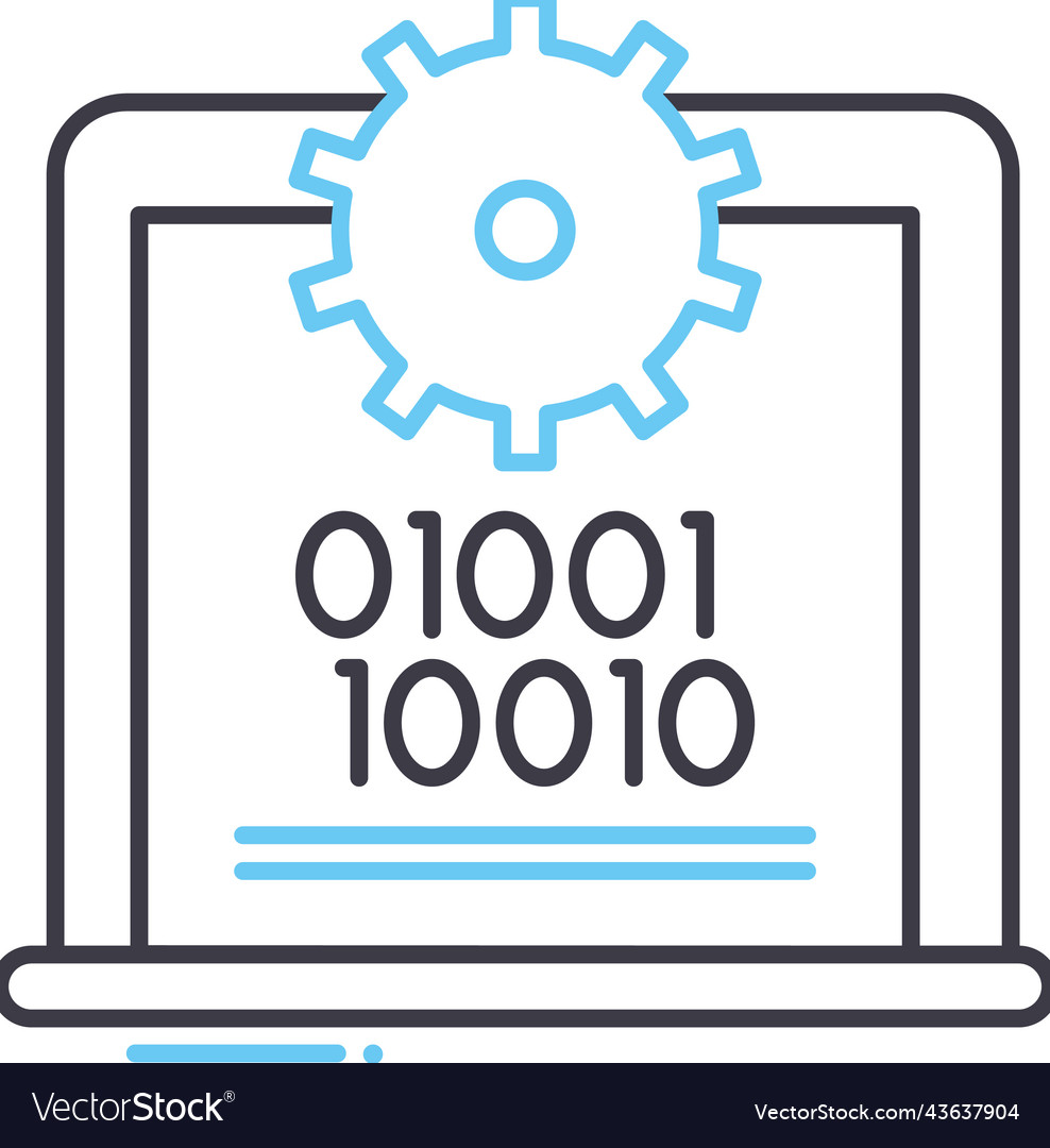 Binary line icon outline symbol