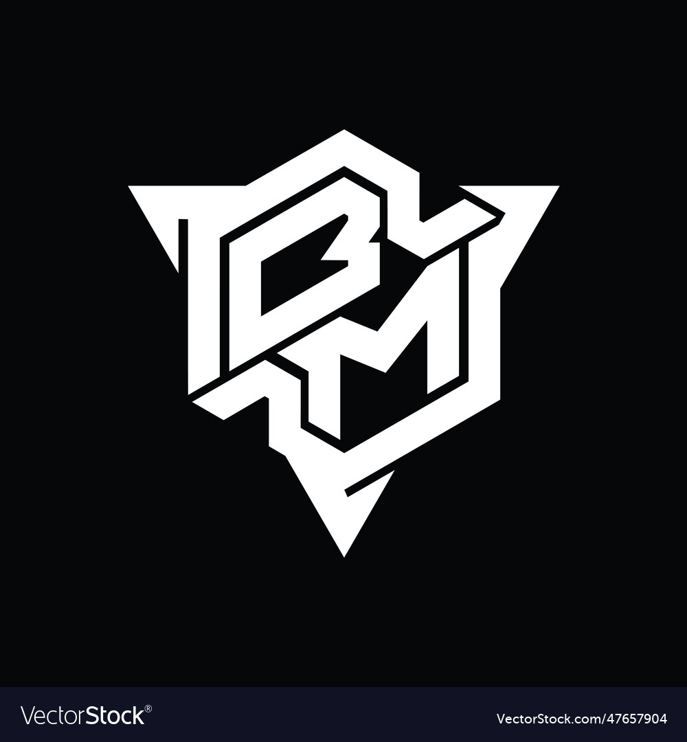 Bm logo monogram hexagon shape with triangle
