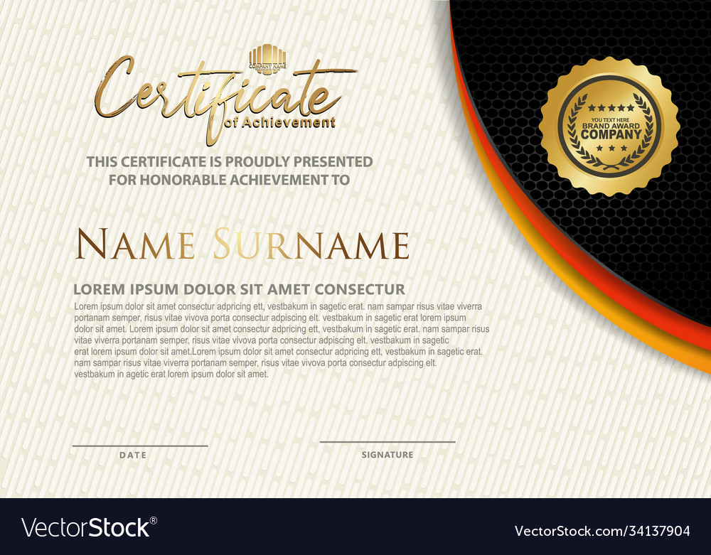 Certificate template with textured background