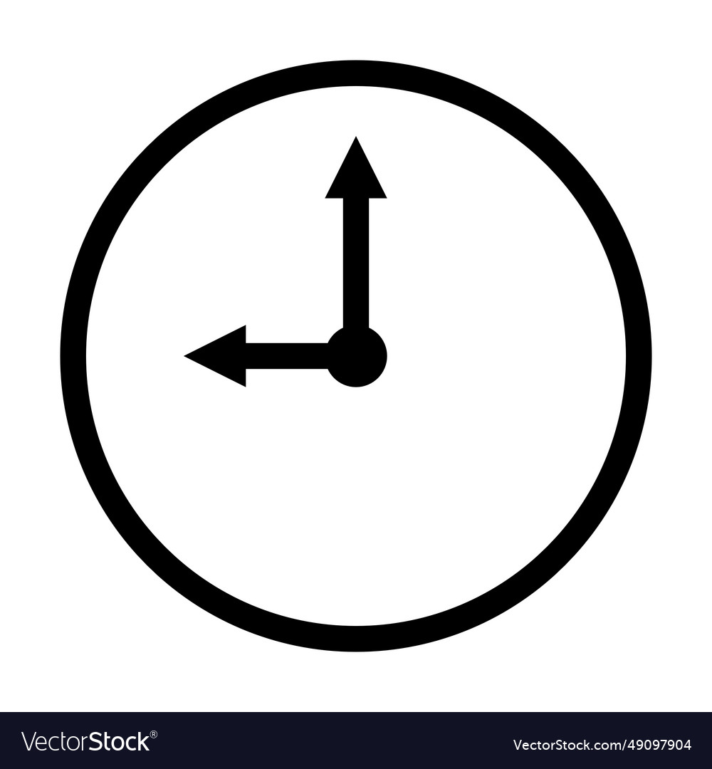 Clock - basic and simple front time vector image Clock - basic and simple front time