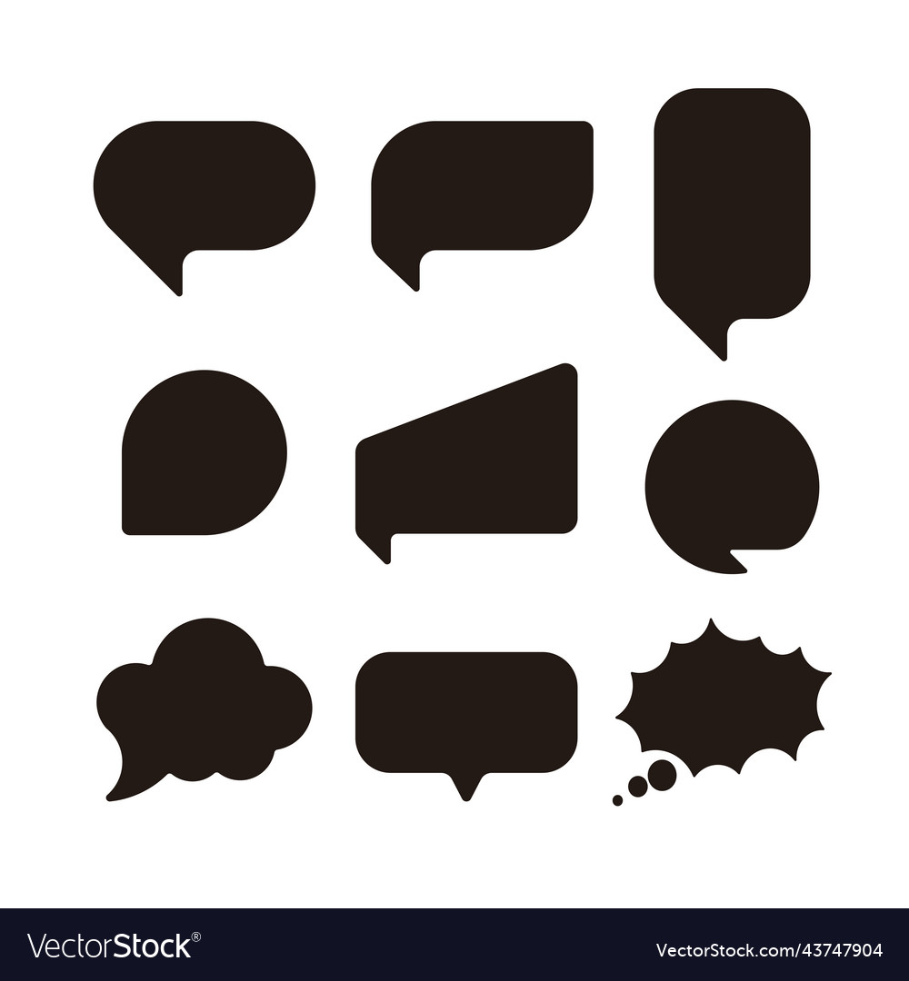 Collection of black bubble chat Vector Image Collection of black bubble chat