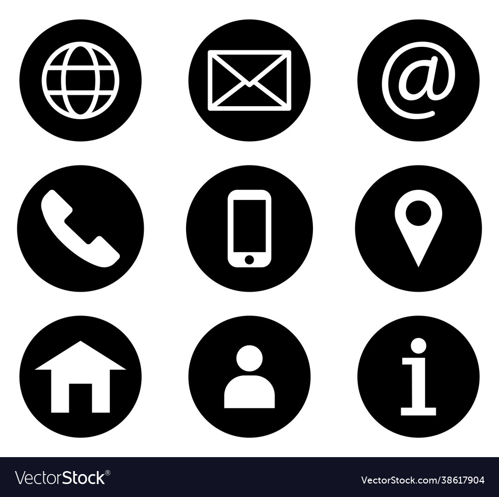 Contact icon set connection business card icon Vector Image