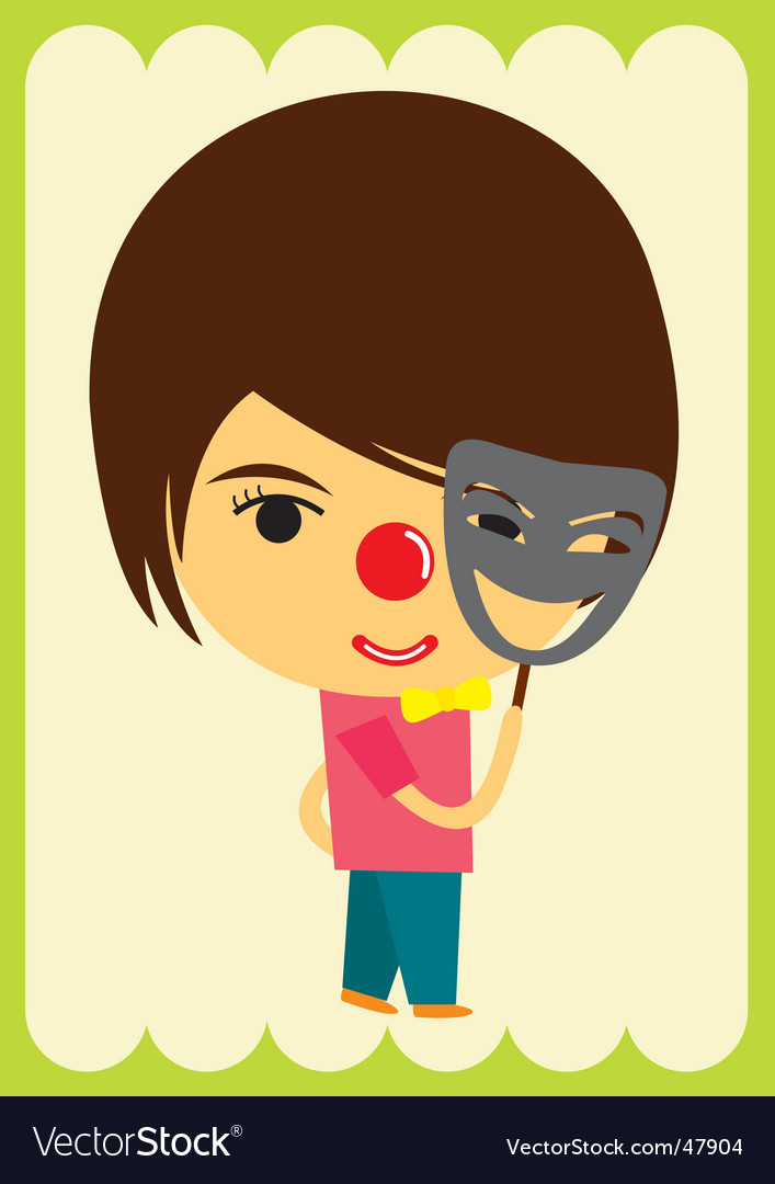 Cute Clown Mask Character