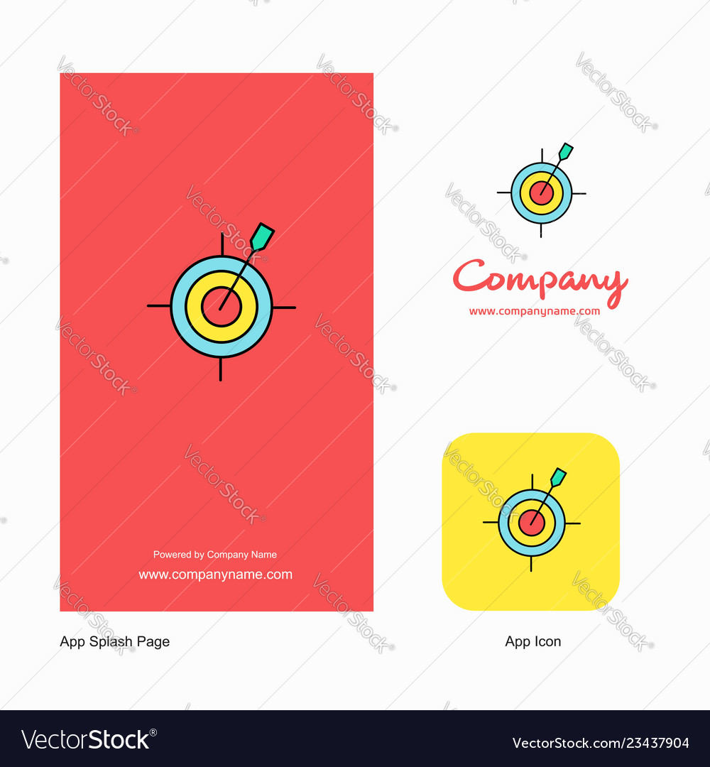 Dart game company logo app icon and splash page vector image Dart game company logo app icon and splash page