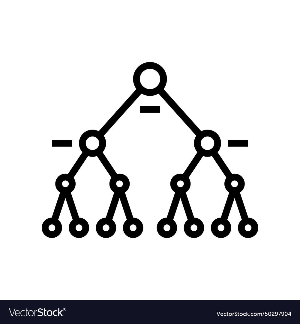 Decision tree algorithm line icon vector image Decision tree algorithm line icon
