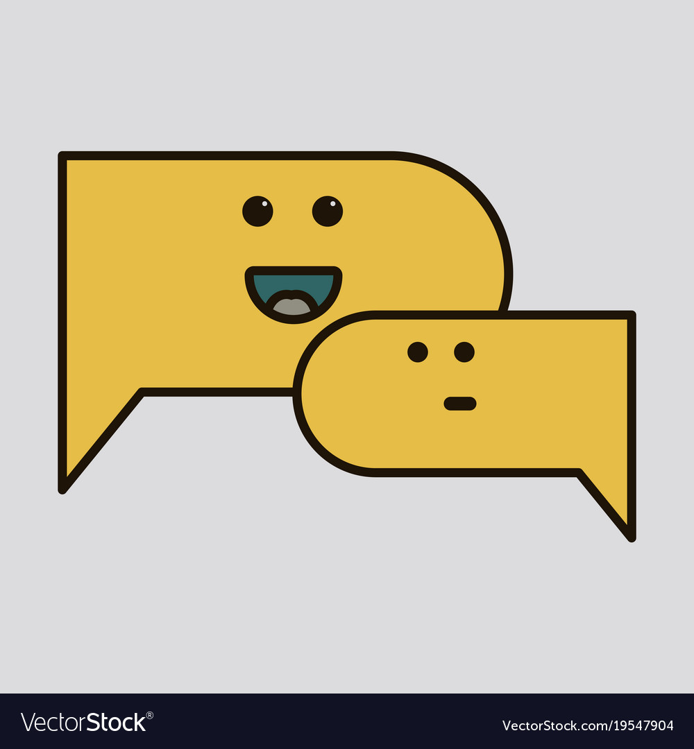 Flat chat icon with dialog clouds