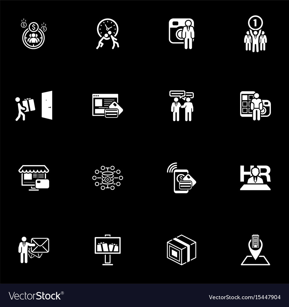 Flat design business icons set