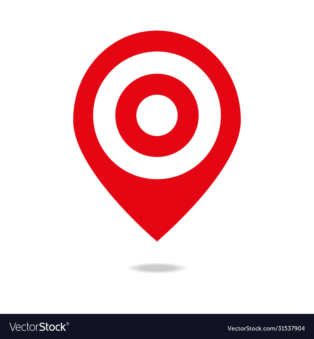 Flat target icon with long shadow label pointer vector image Flat target icon with long shadow label pointer