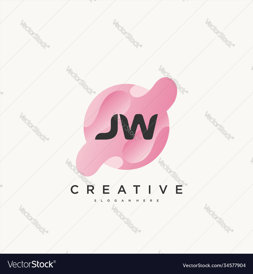 Jw Anfangsbuchstabe buntes Logo-Icon Design vector image Jw Anfangsbuchstabe buntes Logo-Icon Design