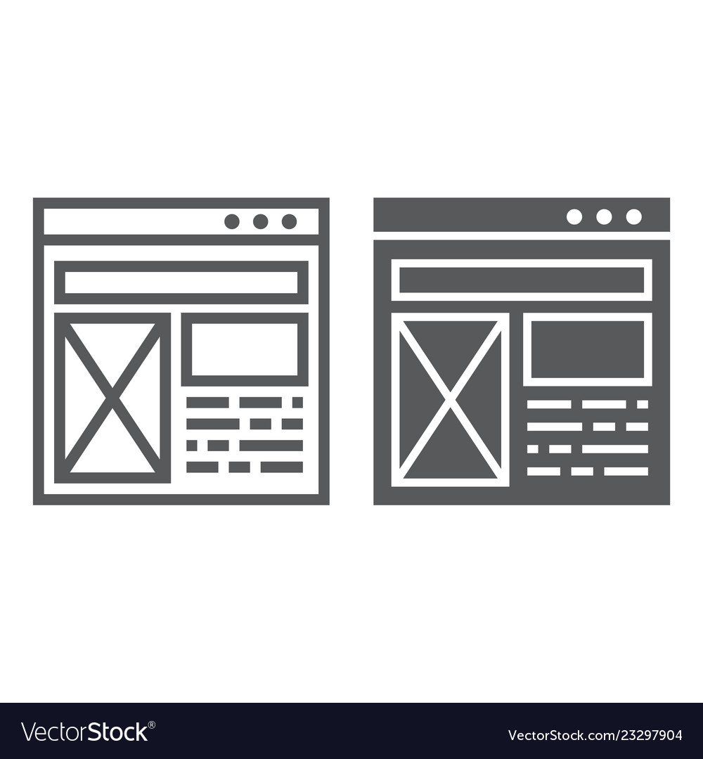 Layout line and glyph icon website design