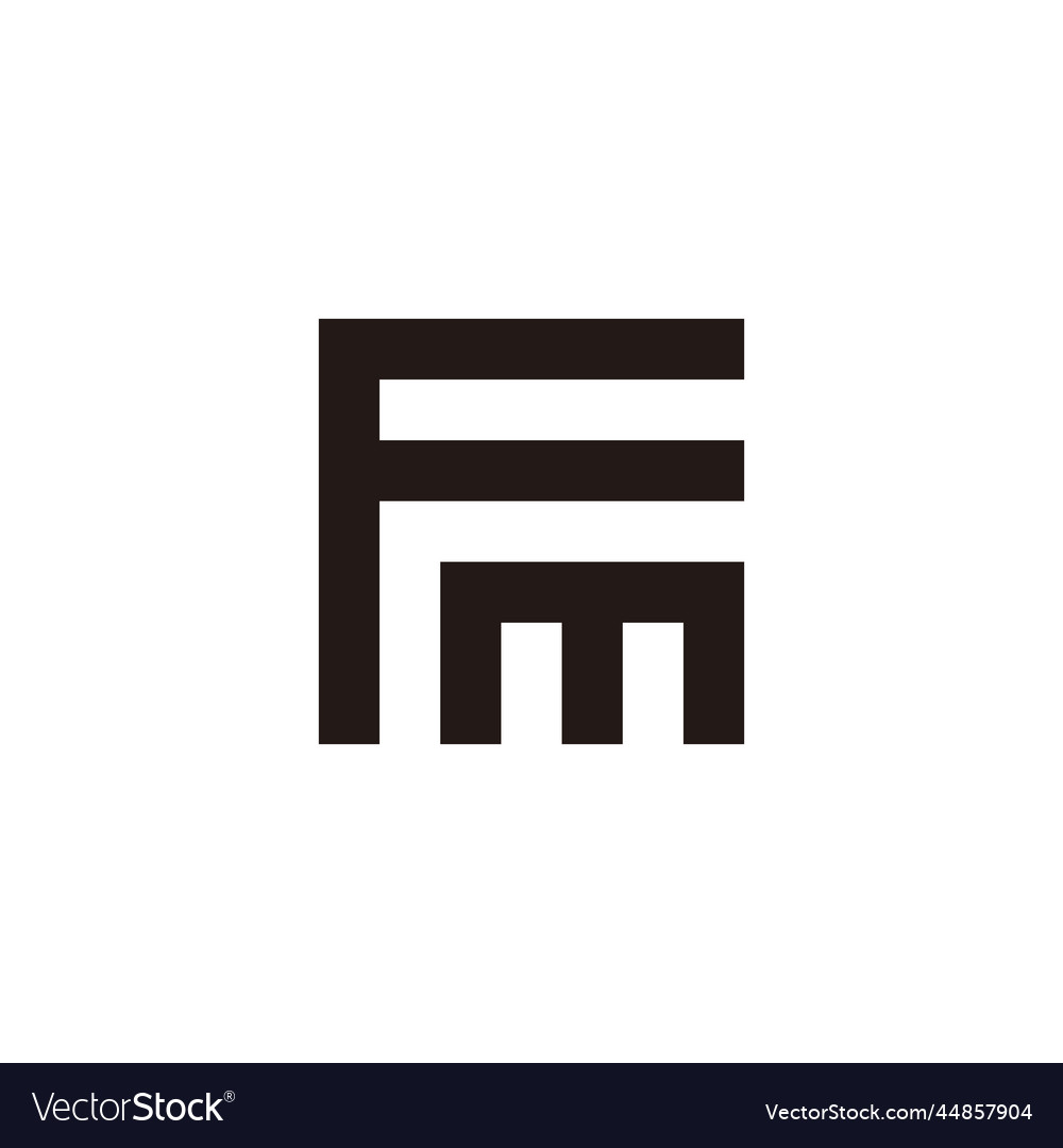 Letter F And M Square Geometric Symbol Simple Logo