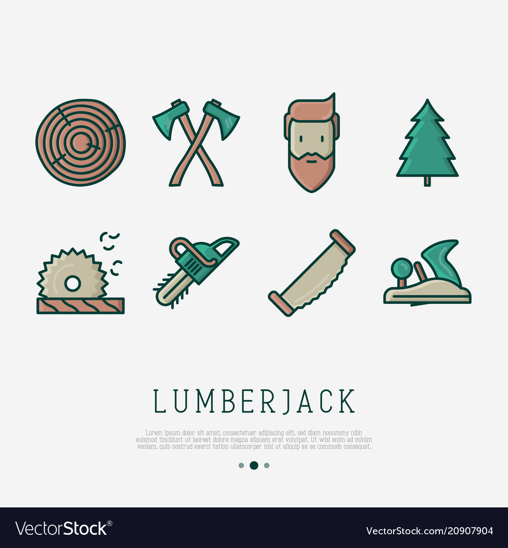 Logging and lumberjack with beard vector image Logging and lumberjack with beard