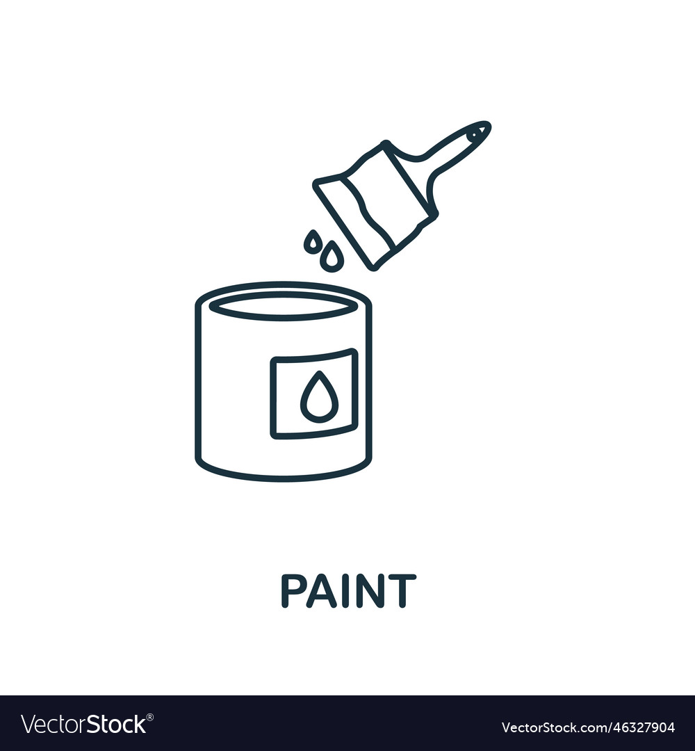 Paint brush line icon simple element from