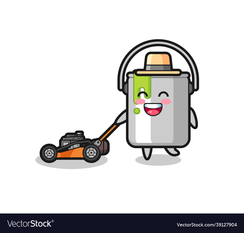 Paint tin character using lawn mower