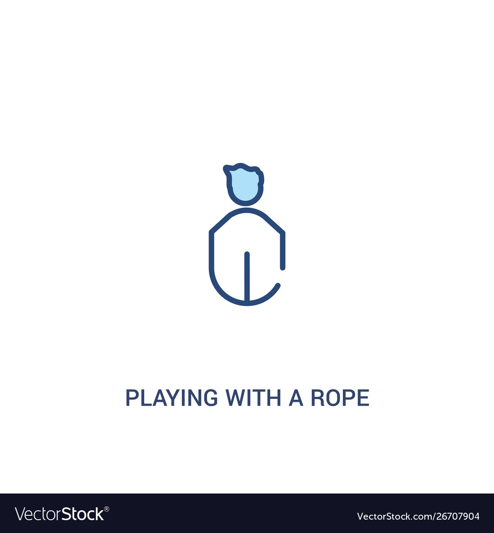 Playing with a rope concept 2 colored icon simple vector image Playing with a rope concept 2 colored icon simple