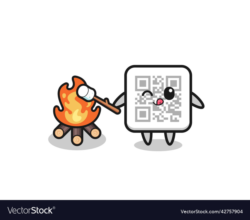 Qr code character is burning marshmallow