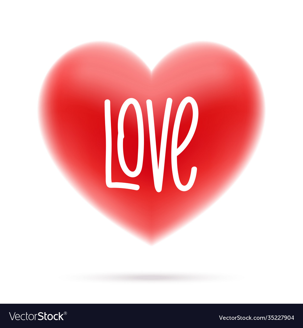 Red Heart Icon With Love Text Royalty Free Vector Image