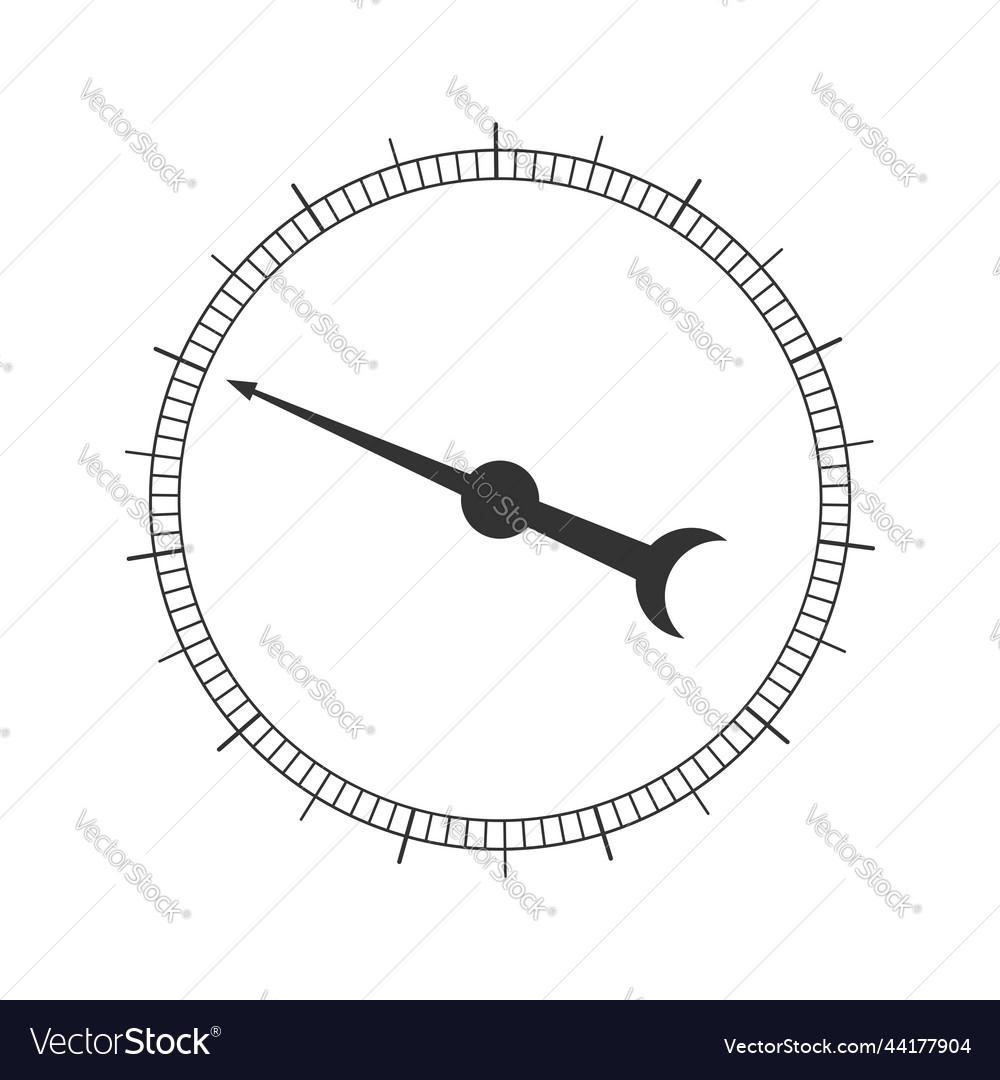 Round measuring scale with arrow graphic template