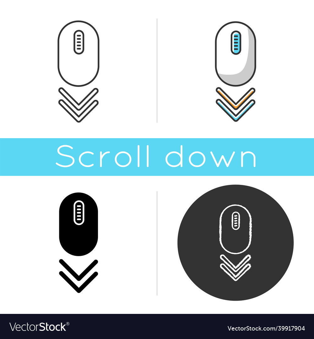 Scroll down mouse icon internet page browsing vector image Scroll down mouse icon internet page browsing