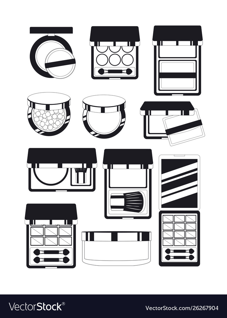 Set make up products pattern vector image Set make up products pattern