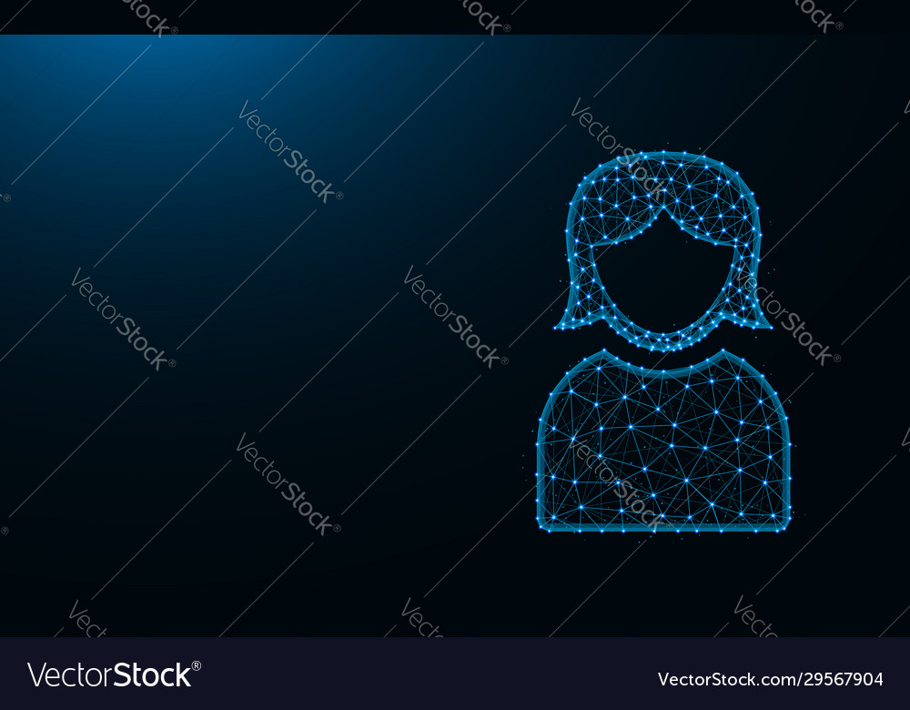 User made from points and lines on dark blue