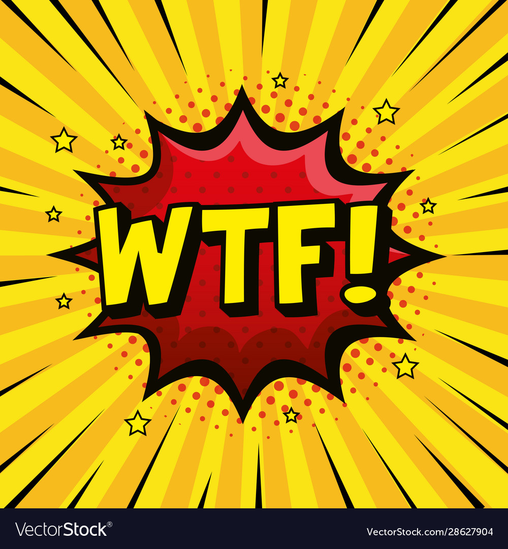 Wtf expression sign pop art style