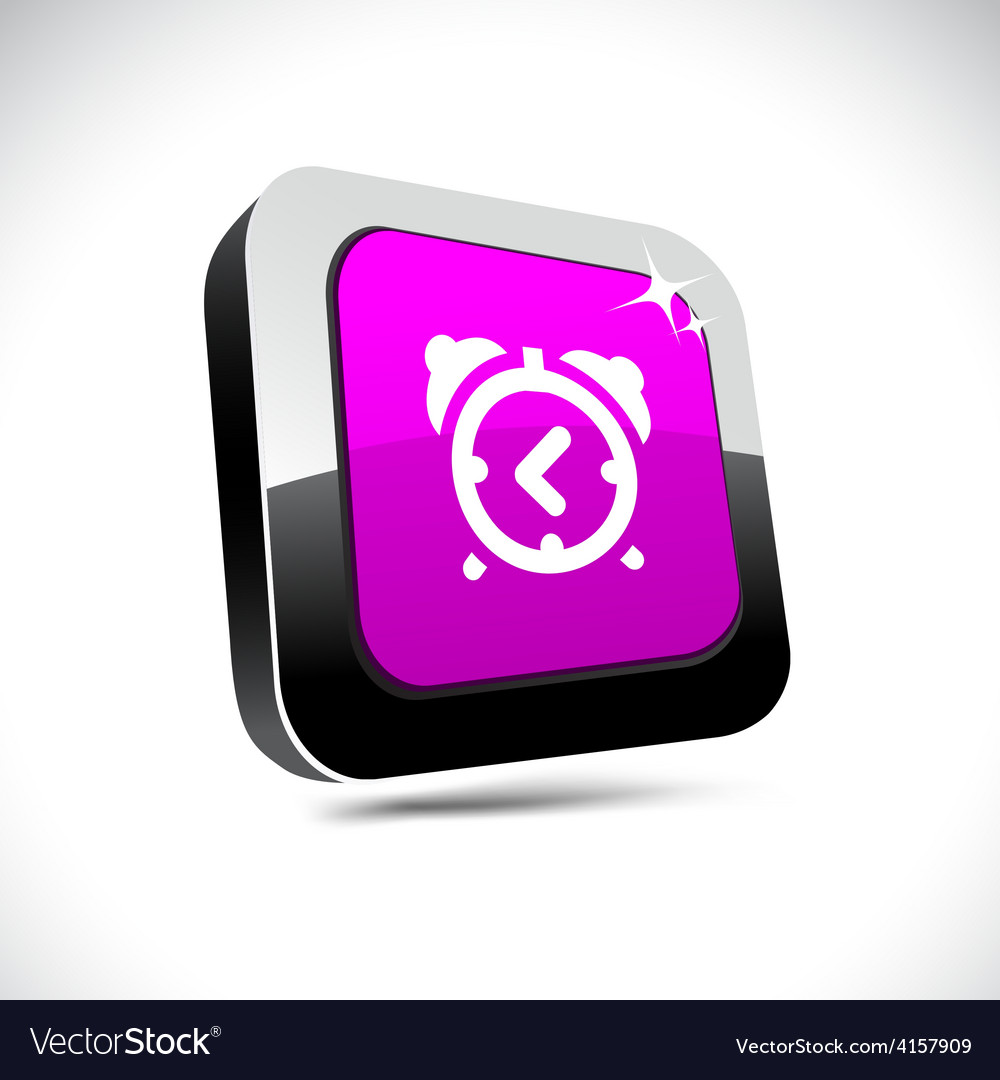 Alarm-clock 3d square button