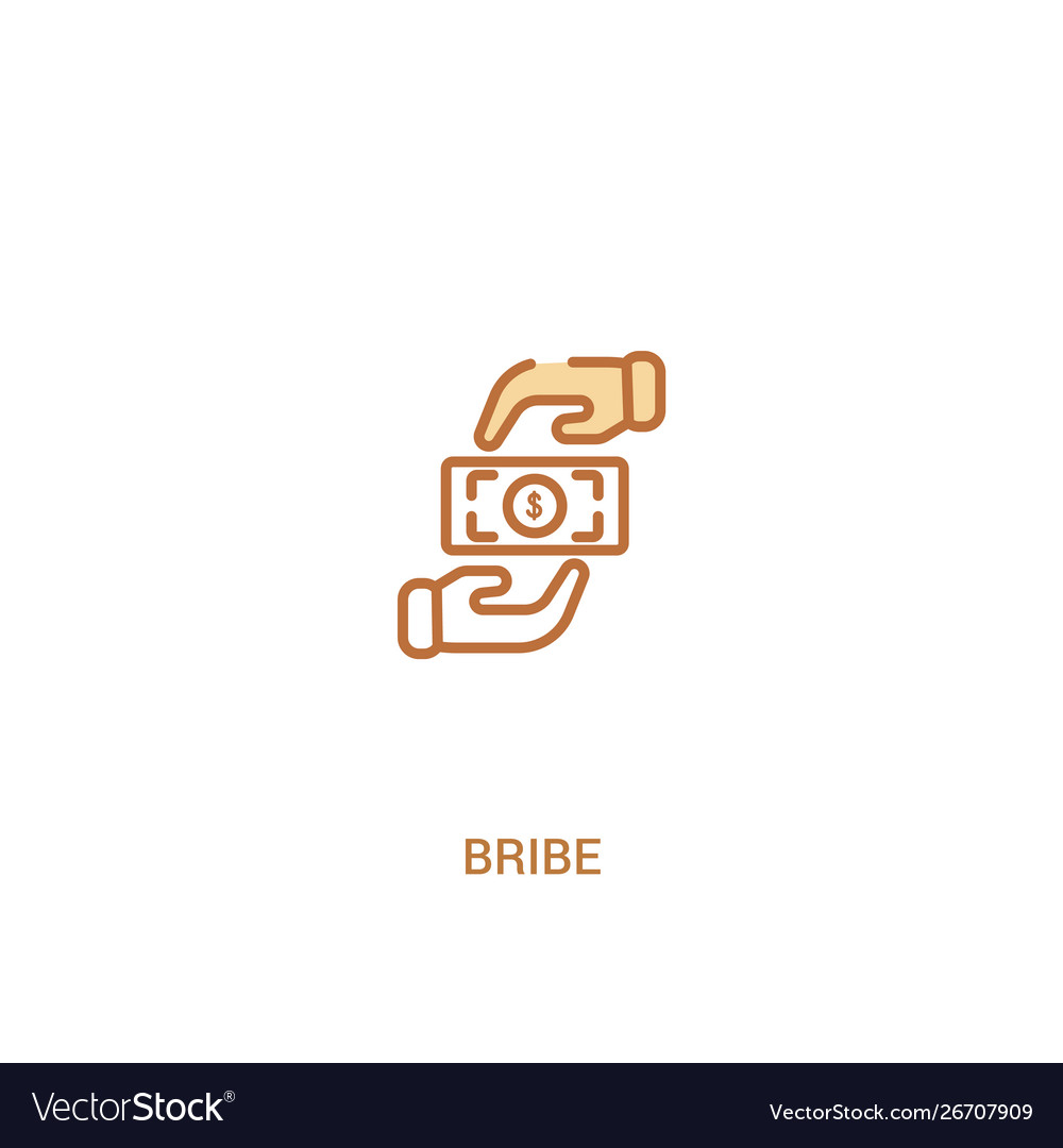 Bribe concept 2 colored icon simple line element vector image Bribe concept 2 colored icon simple line element