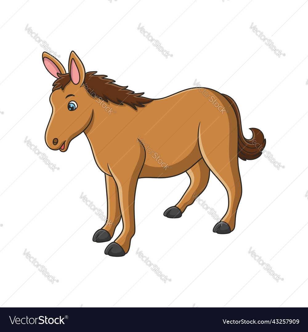 Cartoon a horse that is walking looking for food