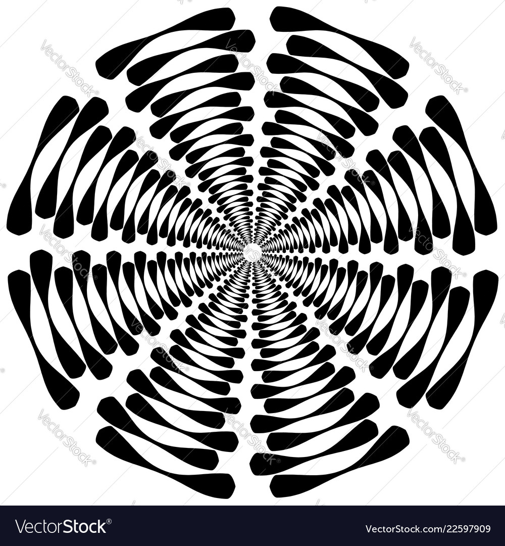 Circular rotating spiral vortex element motif vector image Circular rotating spiral vortex element motif