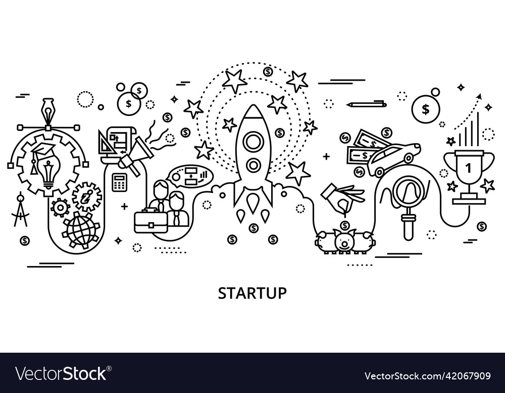 Concept of startup project for graphic and web vector image Concept of startup project for graphic and web