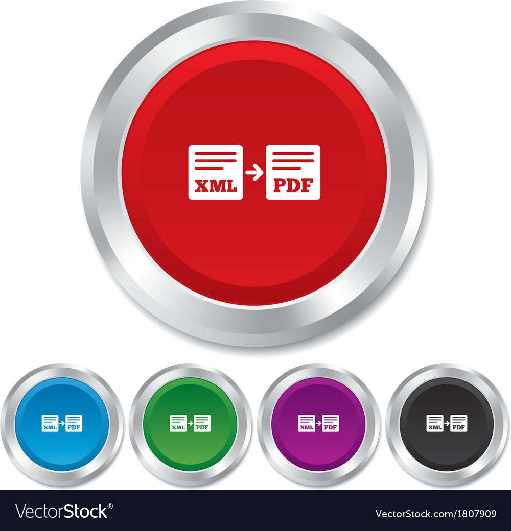 Export xml to pdf icon file document symbol