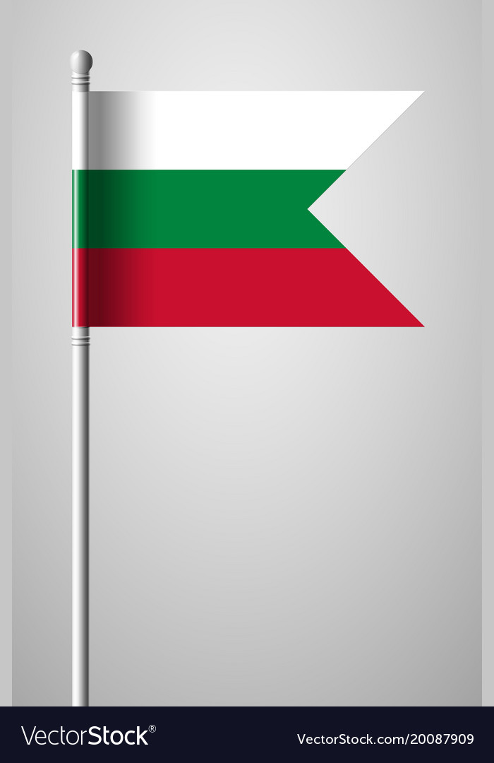 Flag of bulgaria national on flagpole Royalty Free Vector