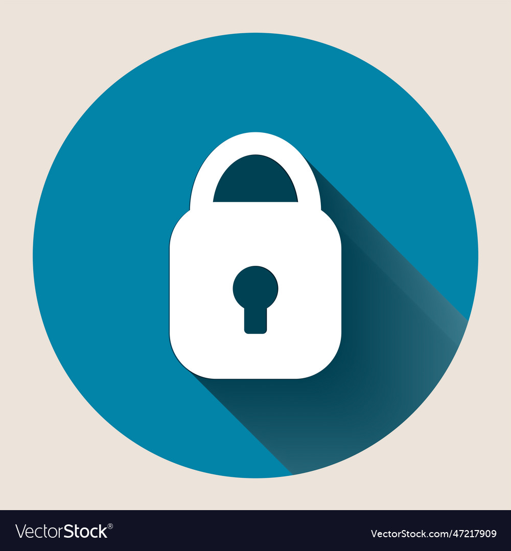 Flat design stylepadlock icon in the circle Vector Image Flat design stylepadlock icon in the circle