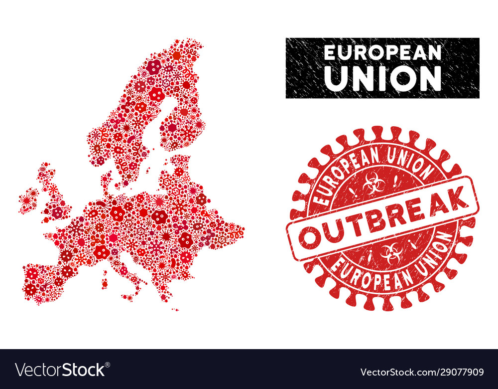 Flu Mosaik Europäische Union Karte mit Dreck