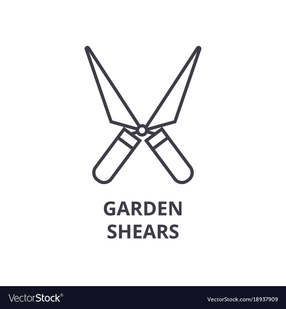 Garden shears line icon outline sign linear