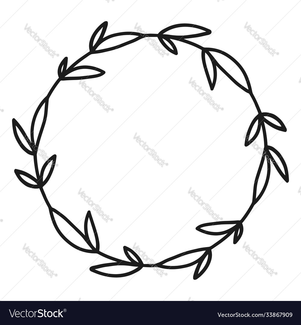 Handgezogener Blumenkranz runder Rahmen gut vector image Handgezogener Blumenkranz runder Rahmen gut