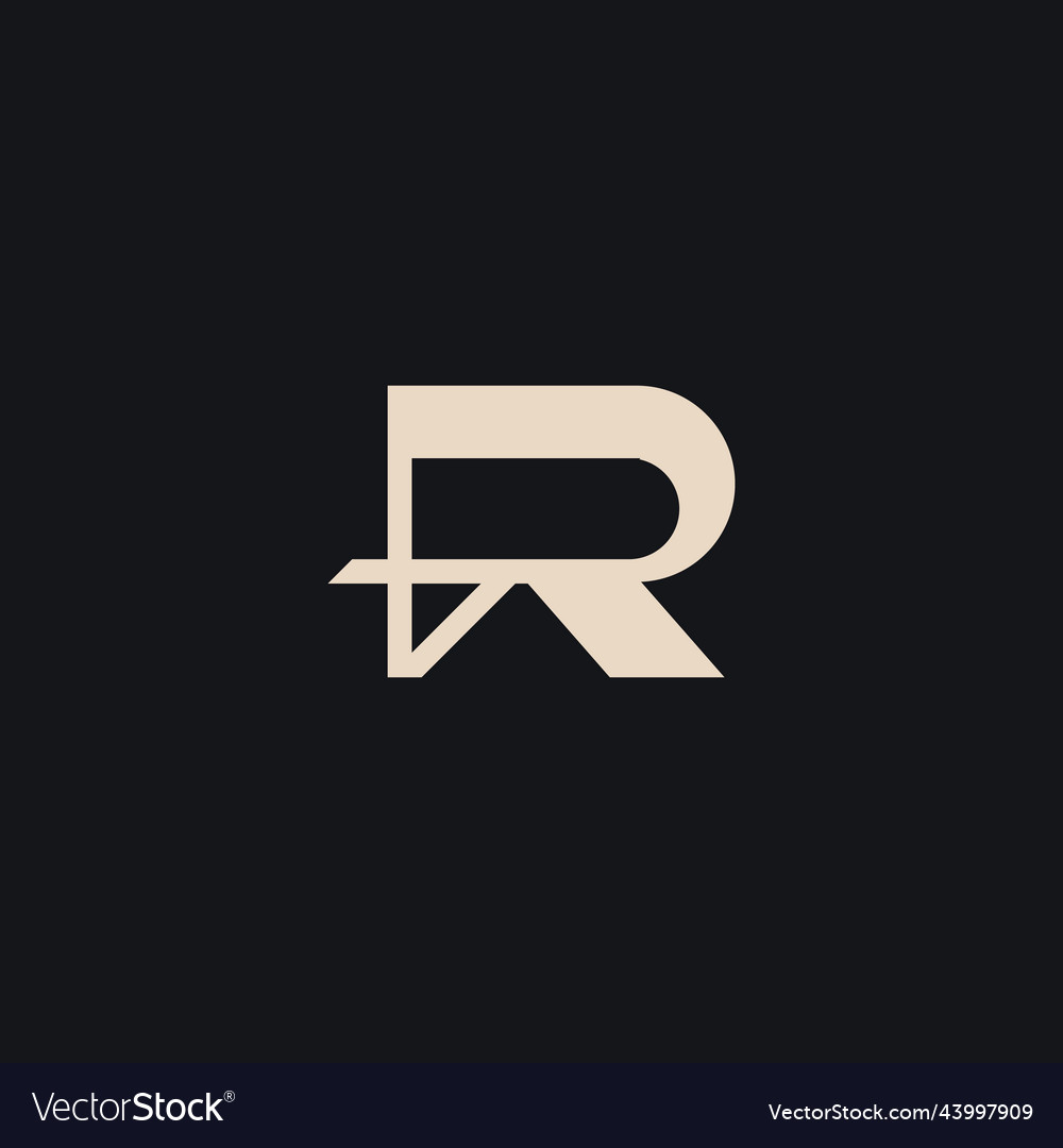 Initial based clean and minimal letter r monogram Vector Image