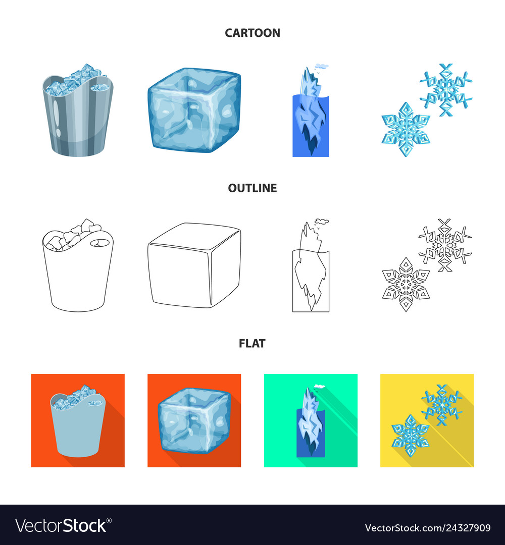 Isolated object of texture and frozen logo vector image Isolated object of texture and frozen logo