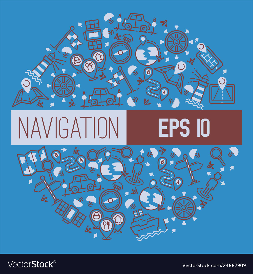 Navigation pattern travel map road location vector image Navigation pattern travel map road location
