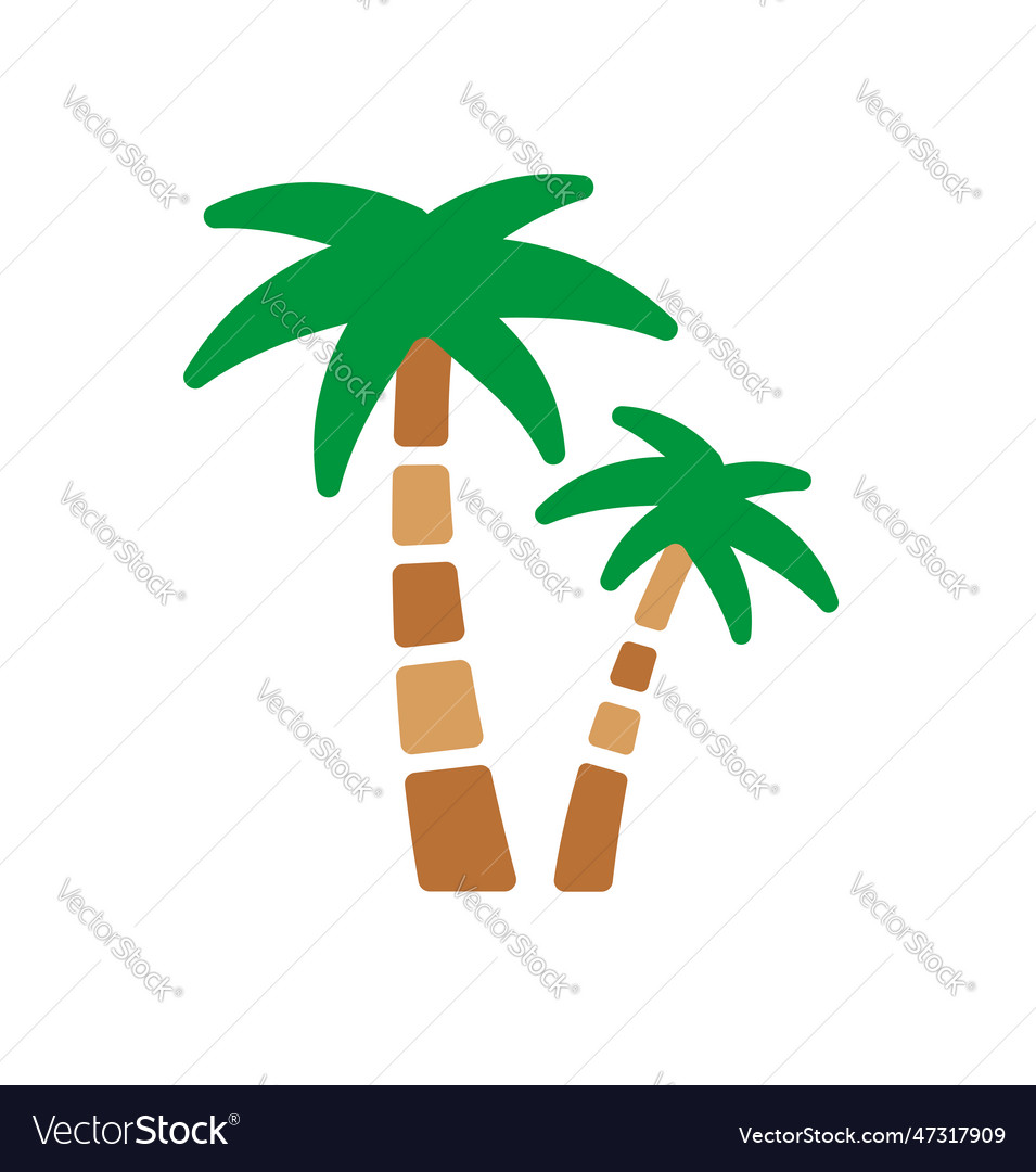 Palm tree beach vacation icon