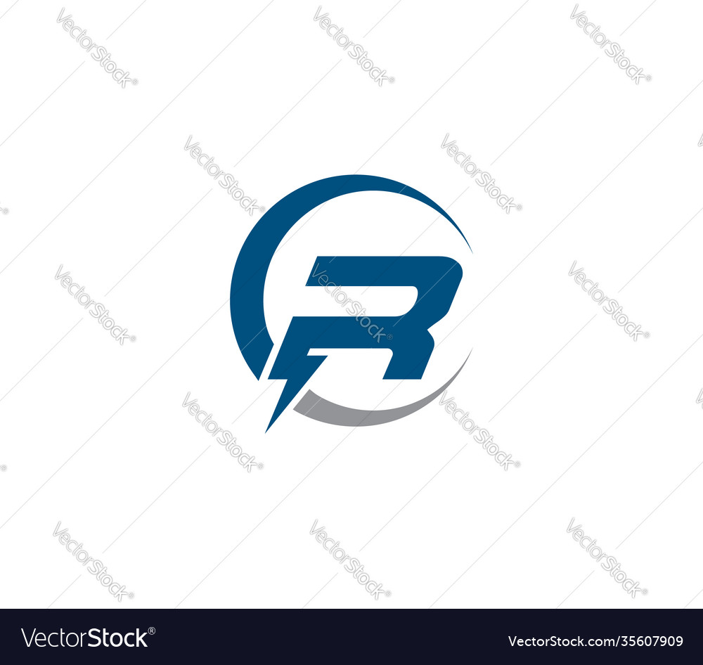 R elektrische Energie Power Logo Design Unternehmen