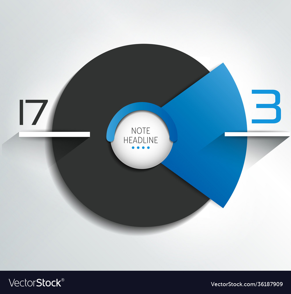 Round circle chart graph simply color editable vector image Round circle chart graph simply color editable