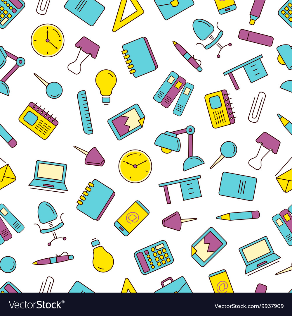 Seamless pattern with icons set