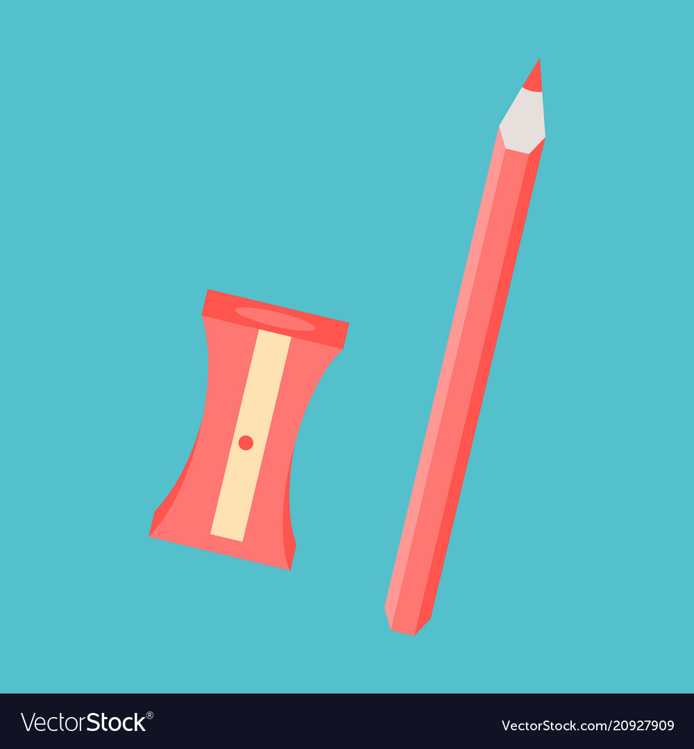Set of in realistic style sharpened pencil
